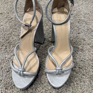 Silver Strappy Women's Heels pelle Moda